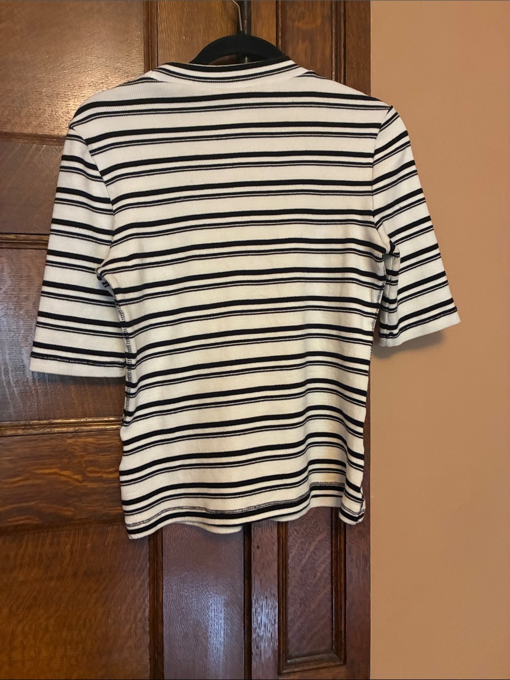 Maeve Anthro French Girl Striped Ribbed Minimalist Top Size S Parisian Preppy - Picture 6 of 6